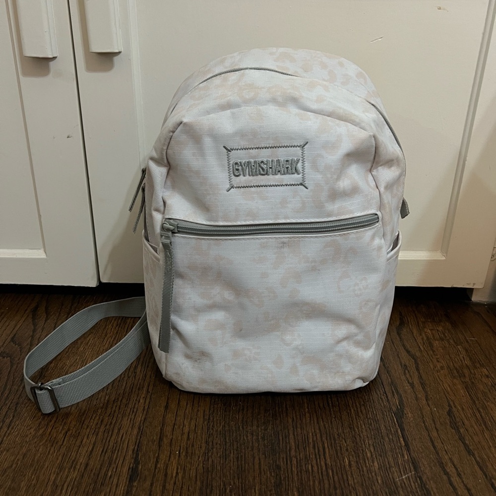 Gymshark White and Gray Mini Backpack